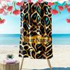 Name Custom Cow Leopard Pattern Print Beach Towel, Large Soft Quick Dry Towel for Beach Camping Swimming