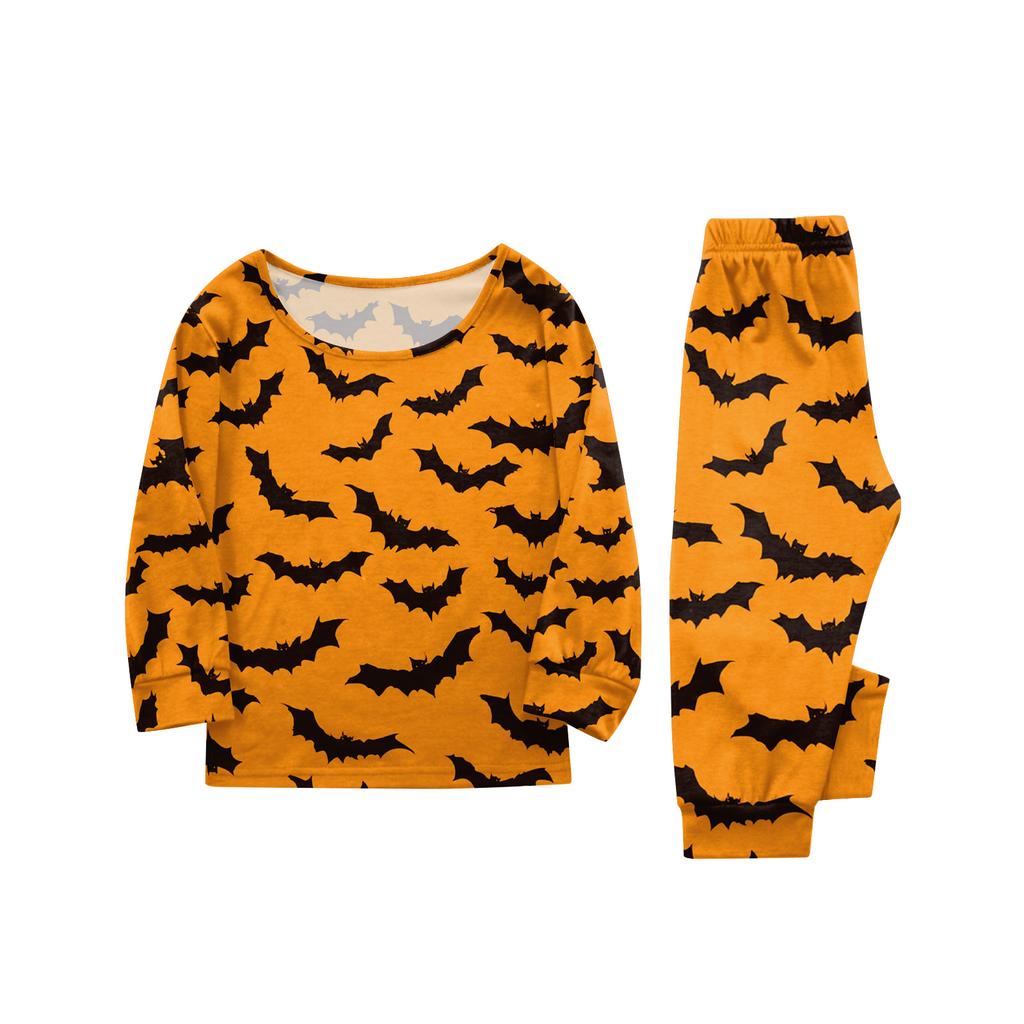 Family Matching Halloween Print Pajama Set with Button Neck for the Whole Family