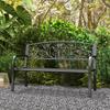 2-Seater Garden Bench, Steel-Black