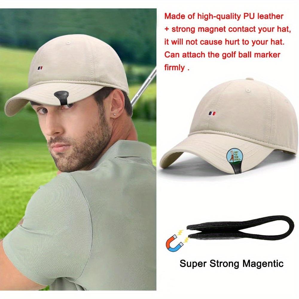 Magnetic Golf Hat Clips, No-Sew Trim Stickers with Ball Marker Holder - Multifunctional Golf Accessory for Caps, Shoes & Bags
