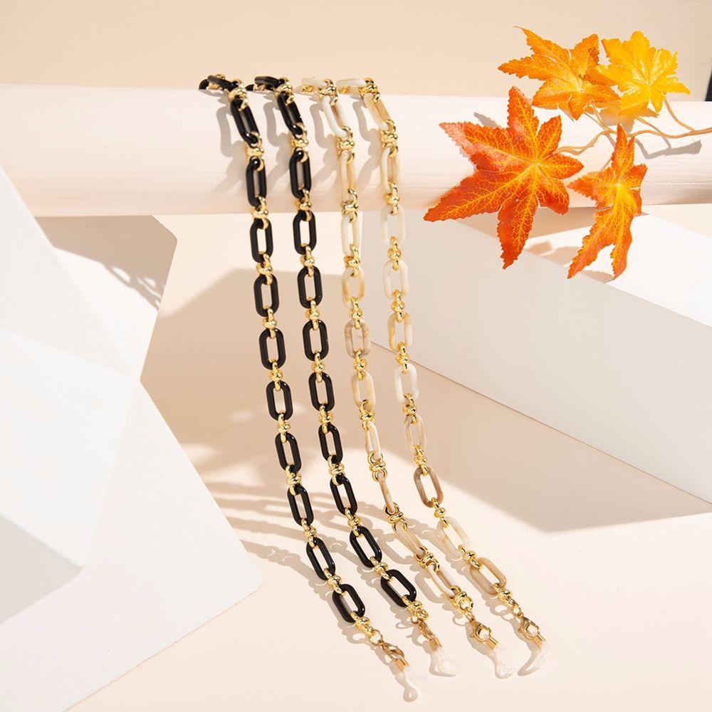Trend Convenient Non-slip Anti-lost Metal Women Sunglasses Eyewear Elegant Glasses Chains Acrylic Neck Strap Mask Hanging Rope