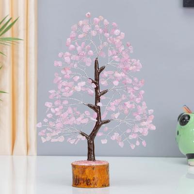 Rose Quartz Crystal Gemstone Tree for Love & Harmony – Home Décor Showpiece for Living Room - Birthday, Marriage Gift Item for Home Decoration