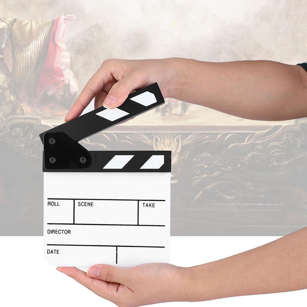 Mini Acrylic Director Scene Clapperboard TV Movie Action Board Film Cut Prop with Pen