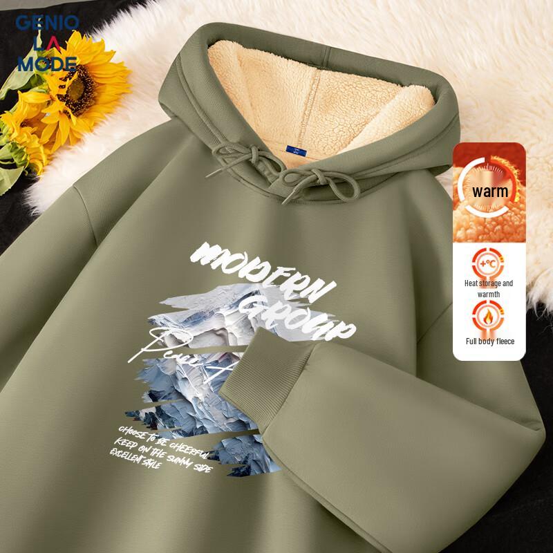 

GENIOLAMODE Men s Heavyweight Fleece Hooded Sweatshirt 2XL