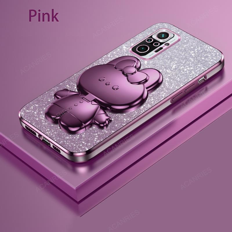 

Милый 3D Кролик Макияж Зеркало Подставка Покрытие Чехол Для Xiaomi Redmi Note 10 Pro 10s 4g 5g Защитная Задняя Крышка Note10 Redmi10 10pro Redmi 9a