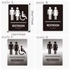 Modern Acrylic Braille Restroom Sign Wall Mounted Self Adhesive Restroom Guide Removable Rectangle Toilet Mark School