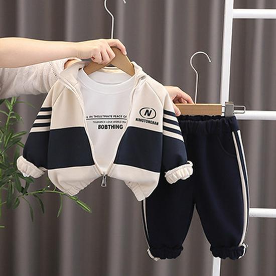 Çocuk Üç Parça Spor Takımı: Yarım Balıkçı Yaka, Fermuarlı, 1-6 Yaş, İlkbahar ve Sonbahar için
