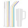 Coloful Reusable Drinking Straw Metal Straws 7Pcs Stainless Steel Straws Set with Brush Bar Cocktail Straw for Glasses Drinkware