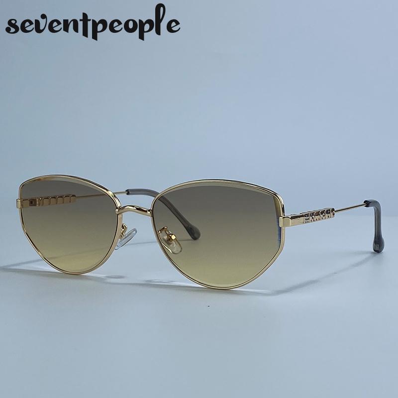 Oversized Sexy Cat Eye Sunglasses Women  Luxury Brand Fashion Metal Polygon Punk Sun Glasses Vintage Shades For Ladies UV400