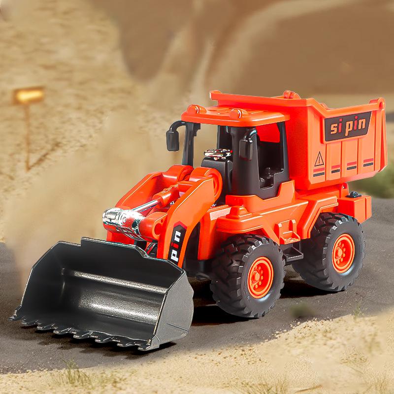 Eylemsizlik Mühendislik Aracı için Damperli Kova ve Forklift Durdurma Arabası Modeli ile Çocuk İtmeli Ekskavatör Oyuncağı.