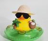 New! New! Car Dashboard Ornaments Summer Little Yellow Duck Coconut Skateboard Hat Rubber Squeeze Duck Cute Car Decoration