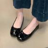 French bow shallow mouth single shoes women's Mary Jane shoes 2025 autumn new flat grandma shoes gentle evening shoes