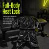 Tuta da Sauna in PVC Polsini Elastici Abbigliamento da Allenamento Set Fitness Leggero Ciclismo