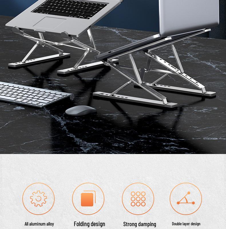 Aluminum Alloy Adjustable Laptop Stand with Dual-Layer Heat Dissipation