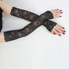 1 Pair Summer Sun UV Protection Lace Cycling Bike Sports Solid Colored Fingerless Gloves Women's Floral Lace Arm Sleeves