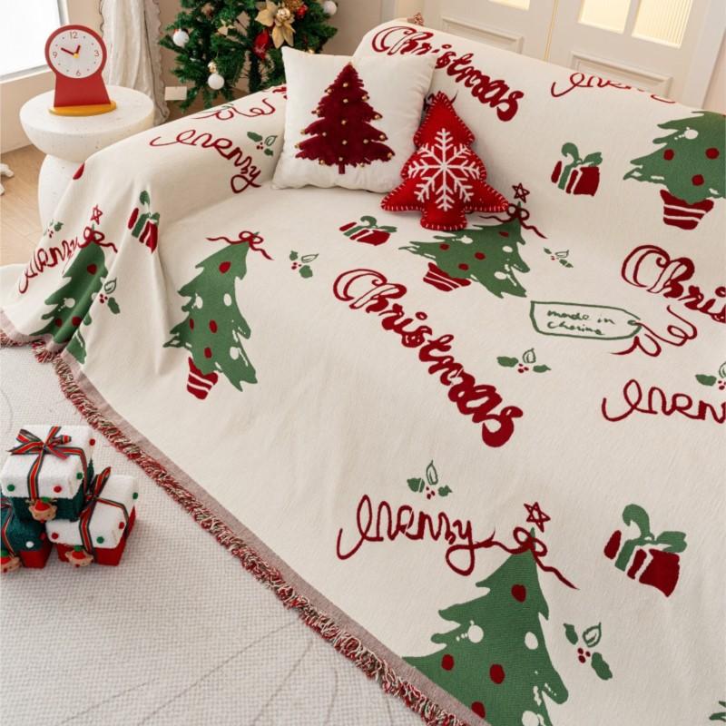 All-Season Camping Picnic Blanket Christmas Tree Sofa Cover Mats Sofa Covers Chenier Sofa Cushion Mats Throw Blankets Mats