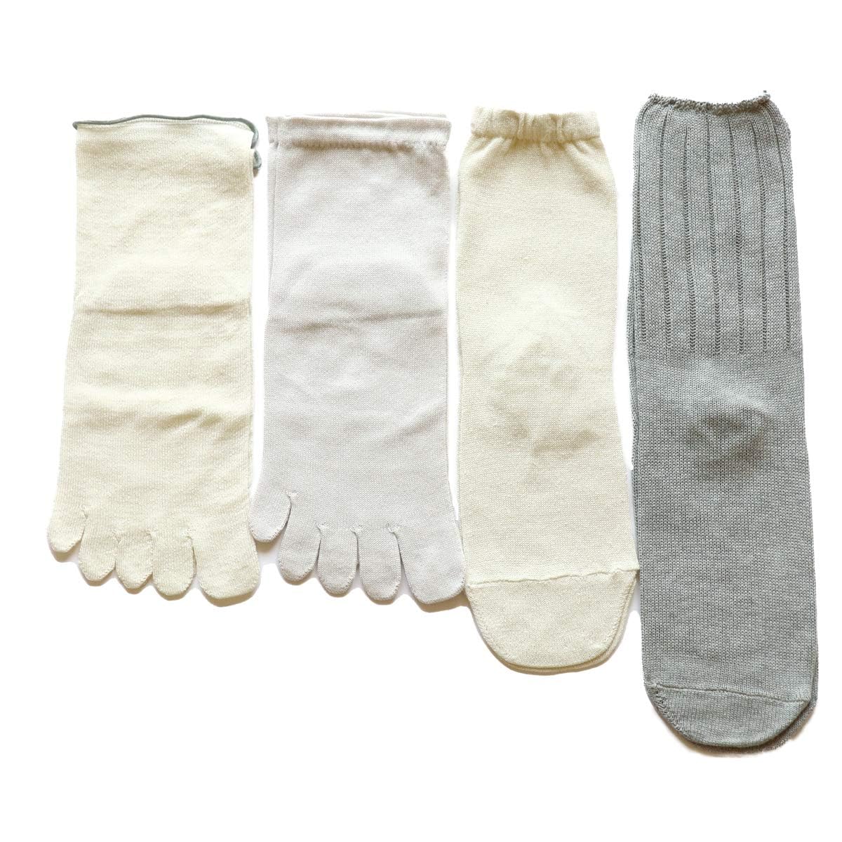 

Kinuya Layered Silk and Cotton Sizes Silk and Made in Japan 4-Pair Socks, Silver, Women s, 22.5cm-24.5cm, SO4758, Cold-Relieving Socks, Cotton,