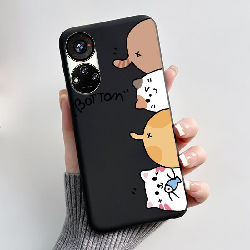Hülle für ZTE Blade V40S / Axon 40 SE / V70 Pro Hülle Ästhetisch Niedliche Katze Astronaut Weiche Schwarze Matte Schutzhülle Rückseite