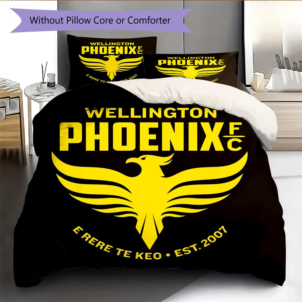 Wellington Phoenix FC Pattern Bedding Home Decoration Birthday & Festival Gift (1 * Duvet Cover + 2 * Pillowcase, Without Core)