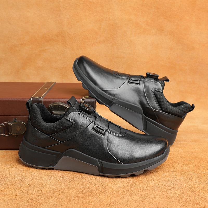 New Business Black Fashion Trendy Leather Shoes Winter British Style Men's Low Heel Casual Style Leather Shoes