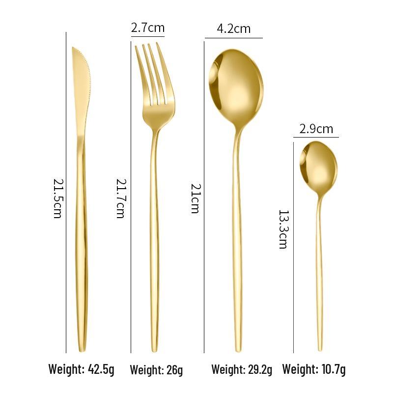 Stainless Steel 24-Piece Cutlery Set: Steak Knives, Forks, Spoons, Teaspoons