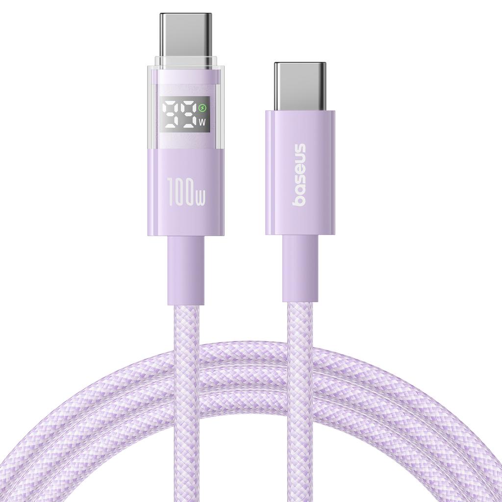 BASEUS Dispaly II 1m Charger Cable Fast Charging 100W Type-C to Type-C Data Cord
