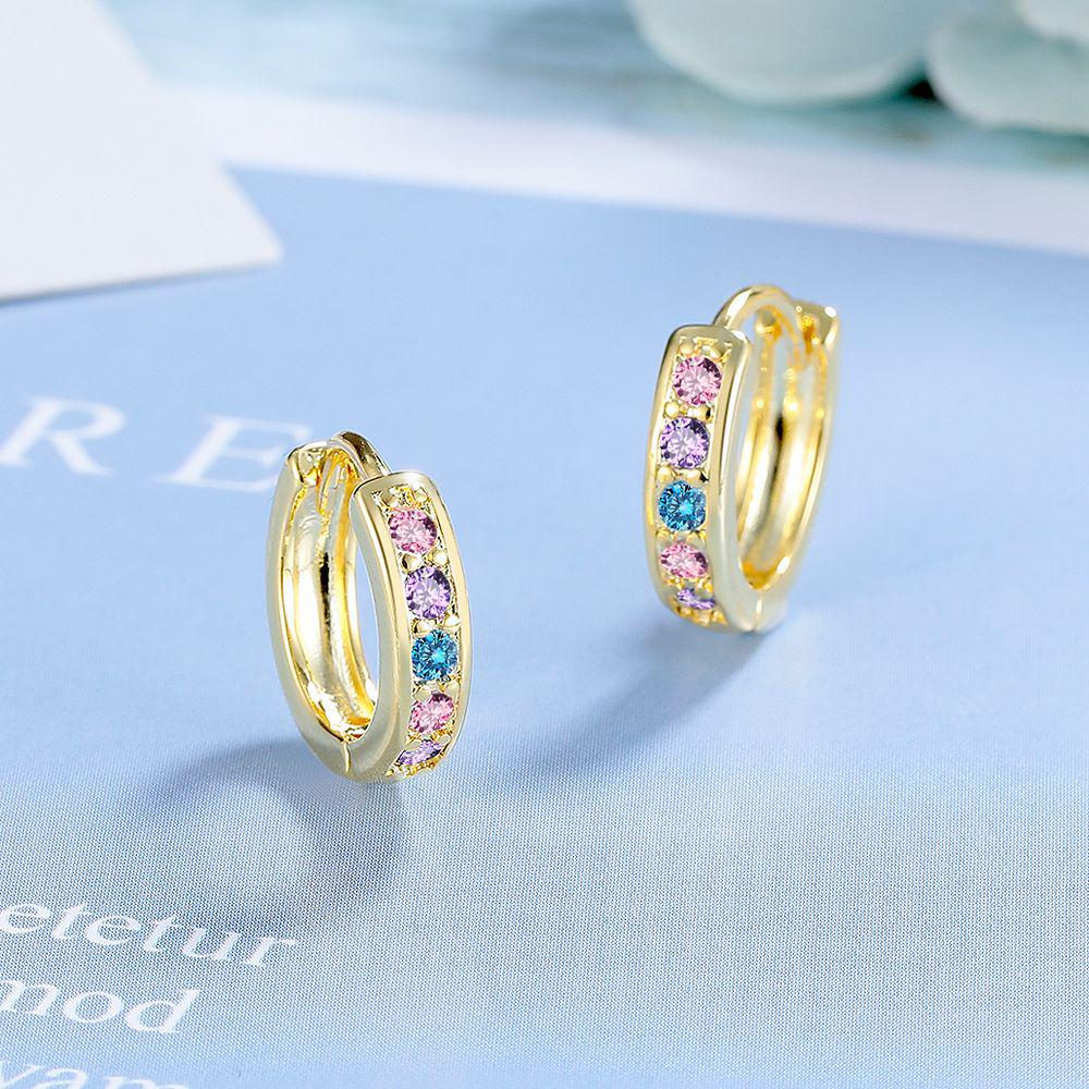 

European and American Zircon Ear Clips: Luxurious, Trendy, Korean-Style Diamond Earrings for Women. Copper