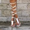 Fashion New Gladiator Women Flat Sandals Ladies Clip Toe Cross Strap Thong Sandals Shoes Woman Beach Free-binding Sandalen Dames