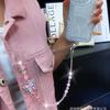 Long Phone Chain Crossbody Alloy Butterfly Zircon Pendant High-End Beaded Chain Crystal Bead Strap