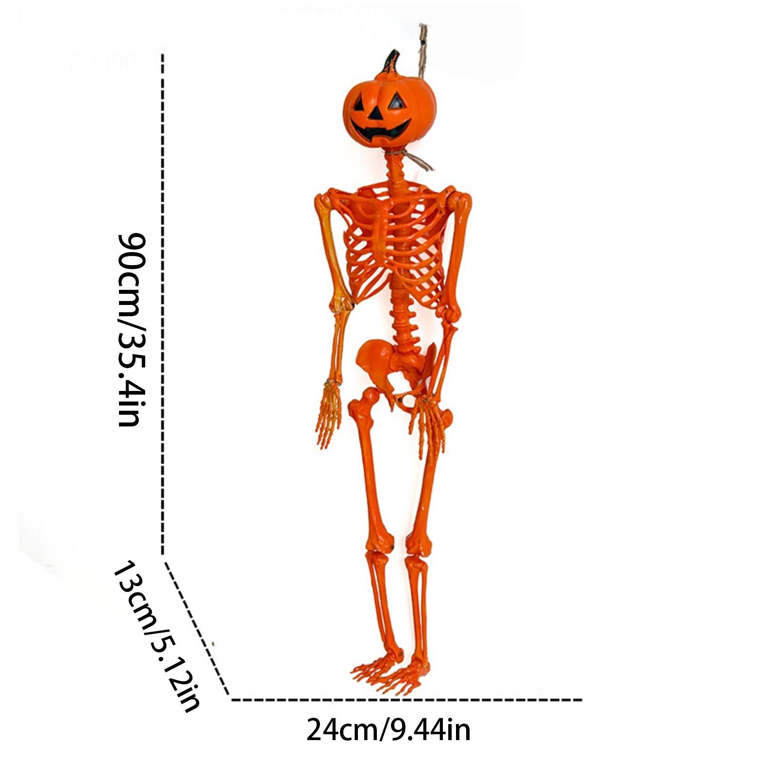 

Halloween Pumpkin Skeleton Funny Lifelike Human Skeleton Festival Plastic Halloween Movable Skeleton Cosplay Party белый