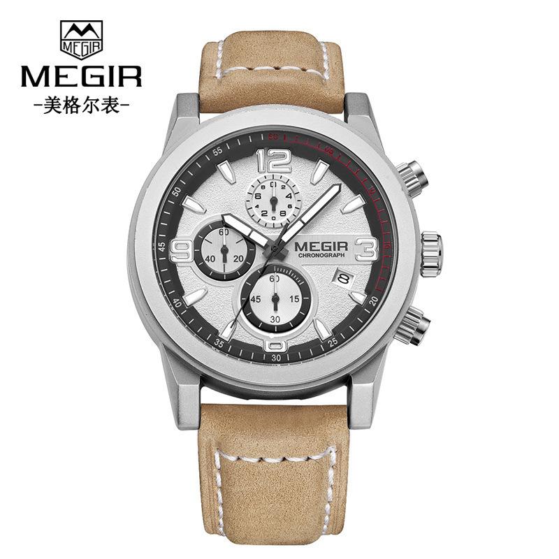True Three-Eye Timing Calendar Luminous Waterproof Sports Men S Belt Watch G