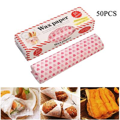 50Pcs/Lot Wax Paper Food Wrappers Wrapping Paper Food Grade Grease Paper For Bread Sandwich Burger Oilpaper Kitchen Baking Tool