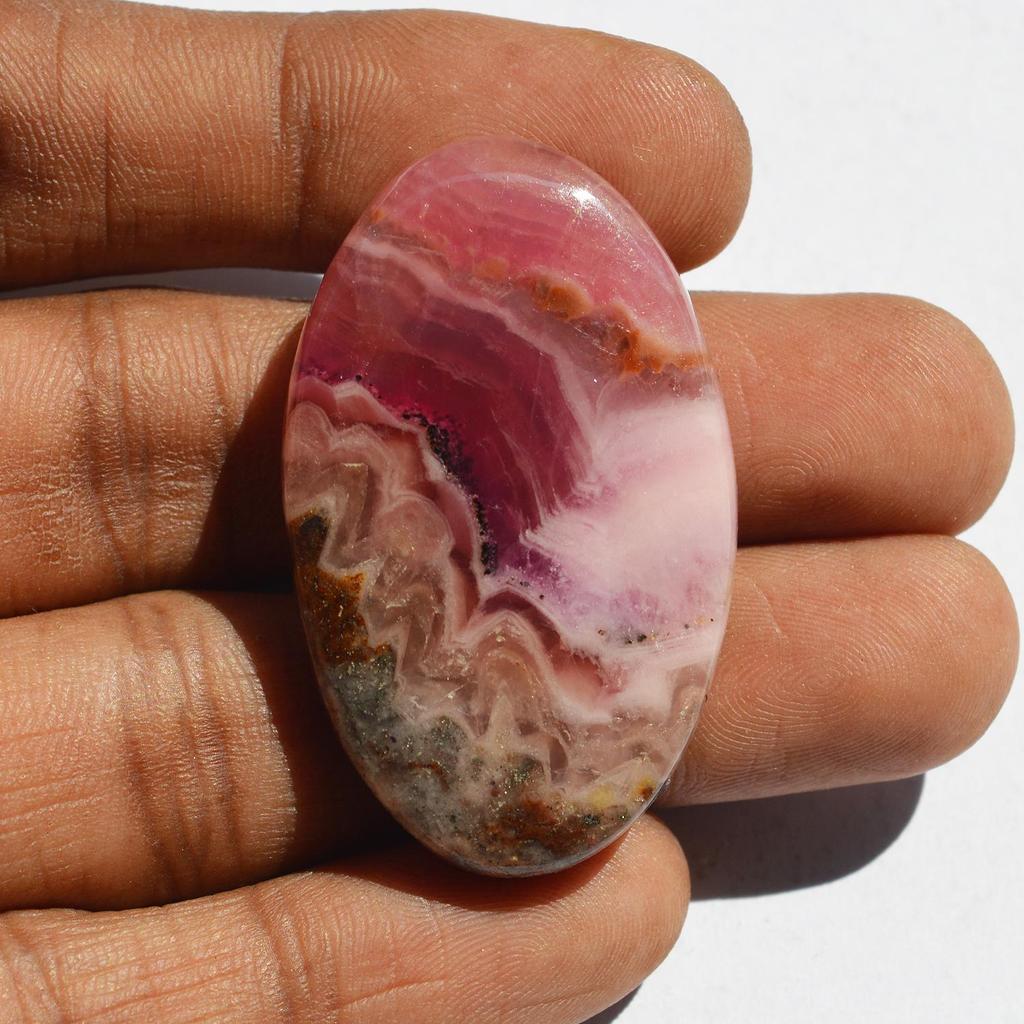 70 Cts Natural Cobaltoan Calcite Gemstone Cabochon, Top Quality Semi Precious Loose Stone, Jewelry Making Stone 43x26x6.7 MM
