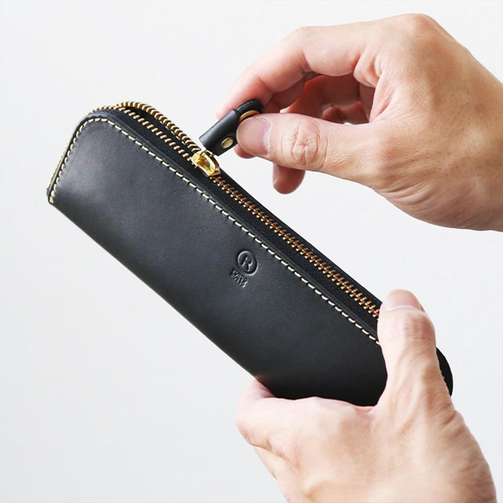 Pen leather Porco Tochigi genuine black case, brand, Rosso, tray, leather, leather, simple, men's, women's, [sokunou]