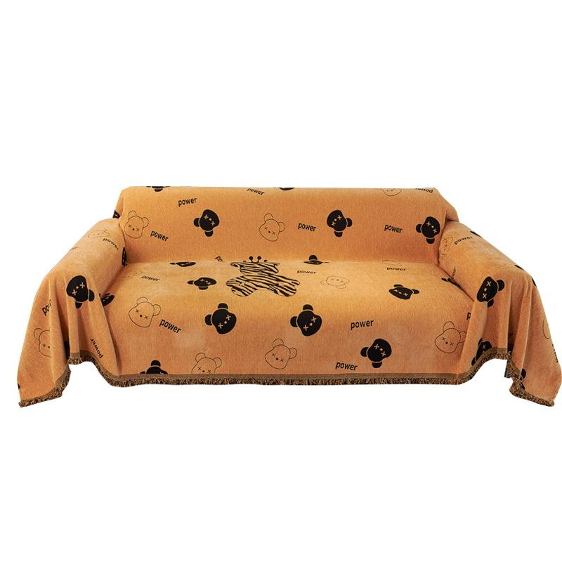 Sofa Cover Cloth Ins Style Cover Blanket Sofa Towel Little Bear Cartoon Full Covered Sofa Cover Sofa Cushion Four Seasons Universal