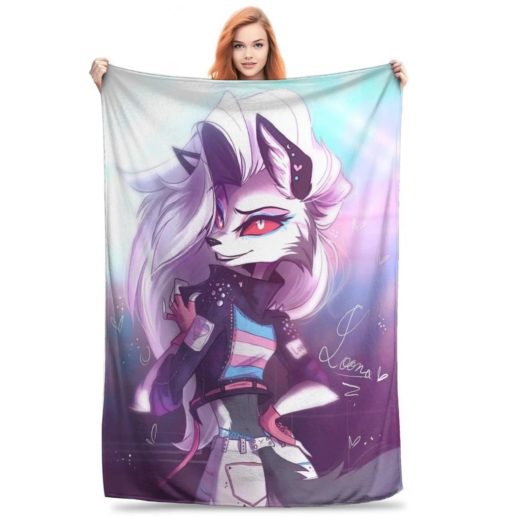 Loona Flannel Throw Blanket Wolf Customized xcm Home Bedspread