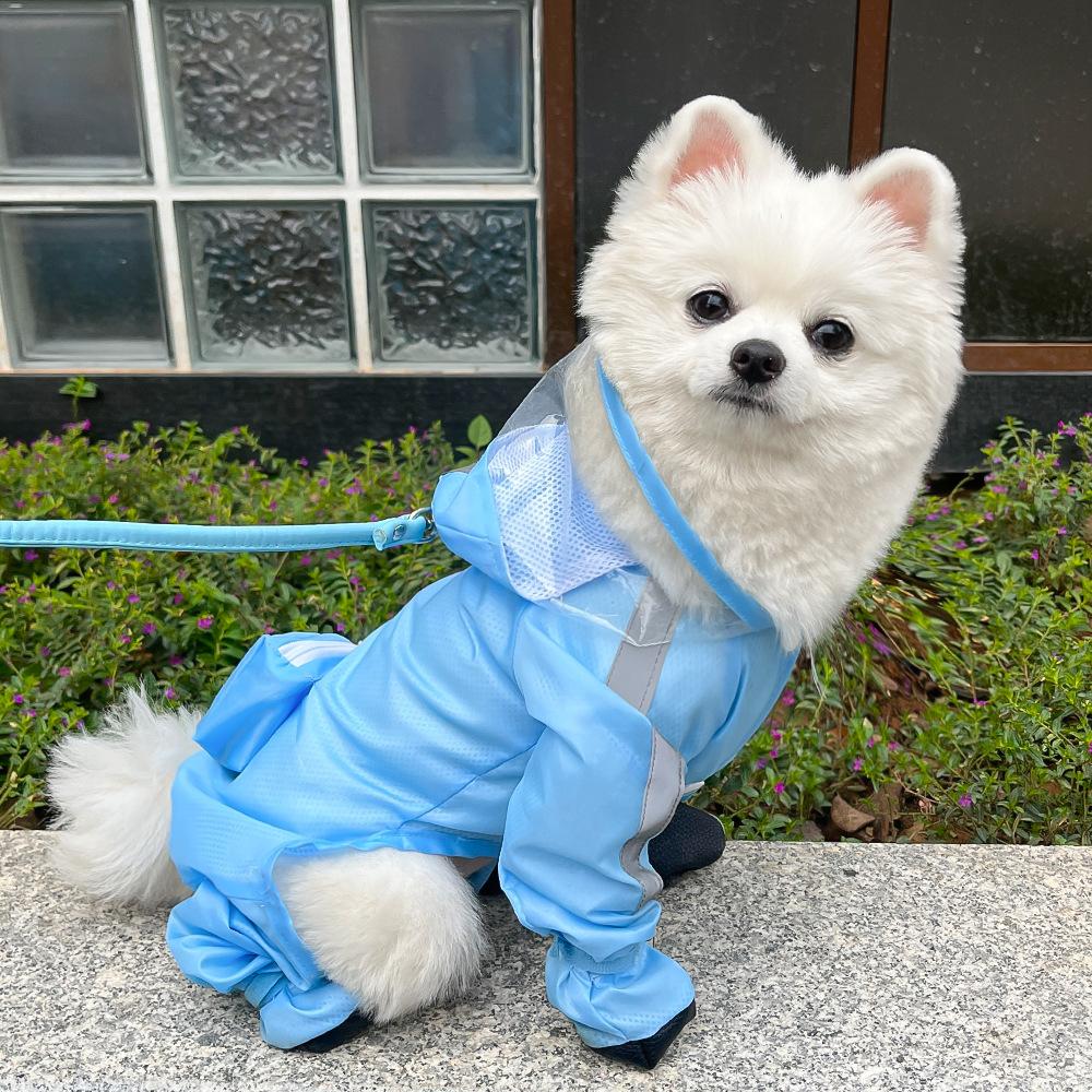 All-inclusive Pet Cat Dog Four-legged Raincoat Rain Shoes Teddy Bear French Bulldog Outdoor Dog One-piece Raincoat Waterproof Supplies