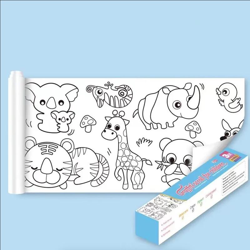 

Индивидуальная самодельная картина, рисунок, цветная бумага для заполнения и рулон раскраски, детский рулон для рисования коричневый