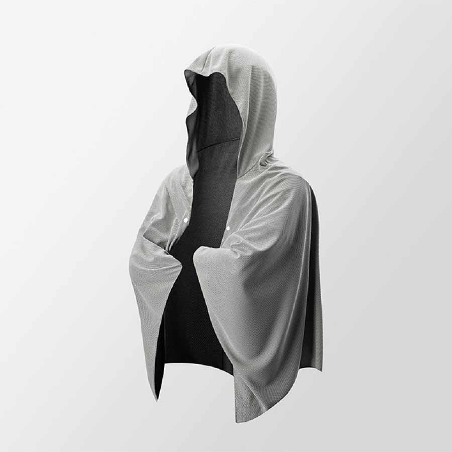 1pc Quick Dry Shawl Sports Coldproof Hooded Headband Camping Gym Wipe Sweating Cooling Towel Sunscreen Quick Dry Head Cover 60x145cm серый