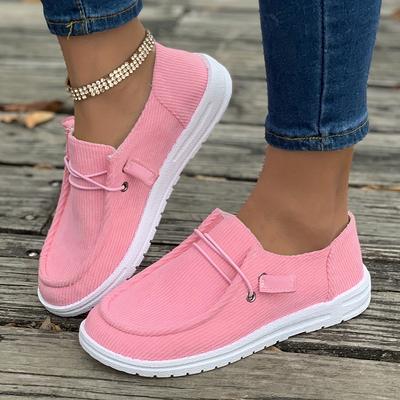 Scarpe da skate con motivo a strisce colorate da donna, resistenti all'usura, antiscivolo, in tela, casual, versatili, basse, slip on, mocassini
