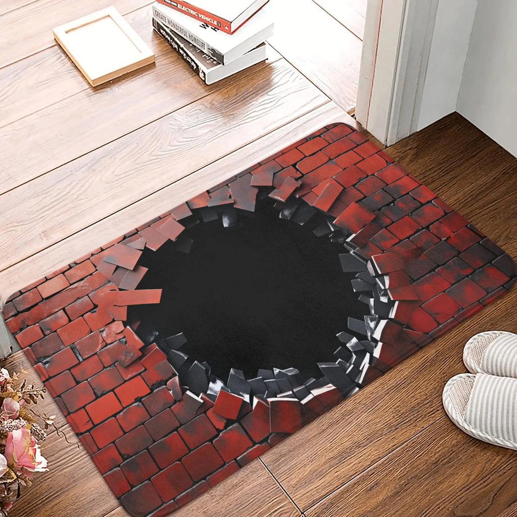 3D Illusion Depth Welcome Mat Non Slip Entrance Rug for Living Room Bedroom Kitchen Anti Dust Durable Floor Carpet Doormat