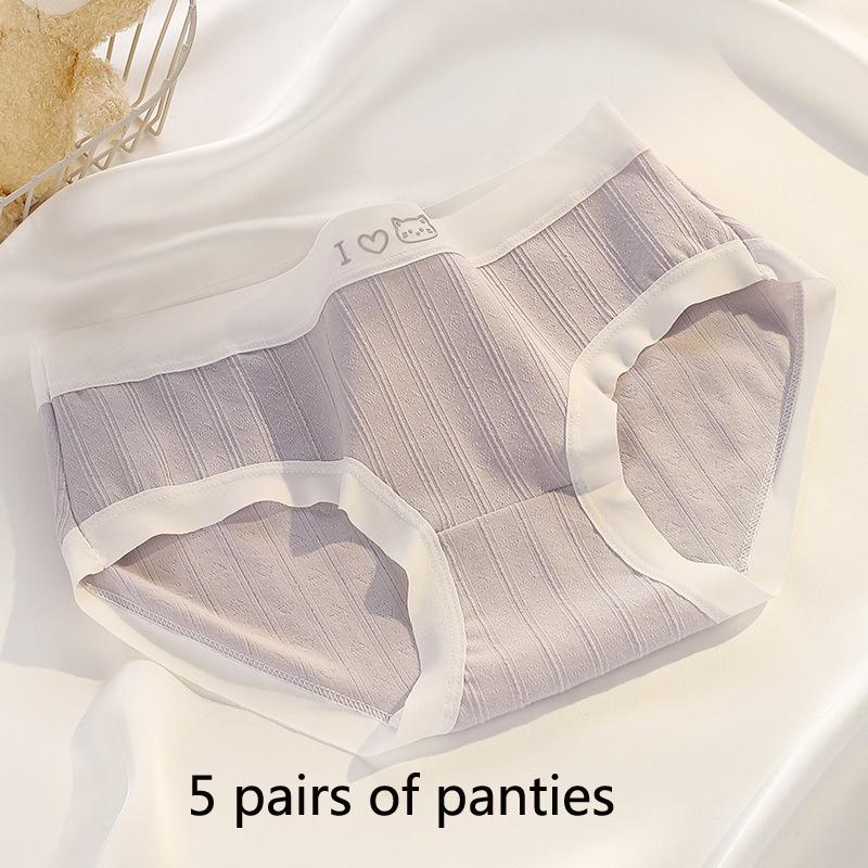 Majtki damskie Średni stan Otulające biodra Niebrudzące Chmury Miękka bawełna Odczuwalne jak z kreskówki Majtki z nadrukiem w kształcie kropli Majtki damskie antybakteryjne z kroczem