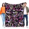 Colorful Mushroom Blanket Soft Cozy Throw for Home Decor Lightweight Bed Sofa Throw Unique Gift for Nature Lovers