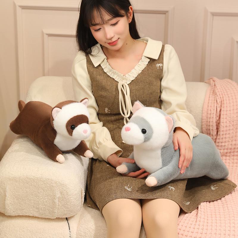 50/60CM Simulated Ferret Plush Toys Sof Stuffed Animal Doll Lifelike Ferret Doll Sleep Pillow