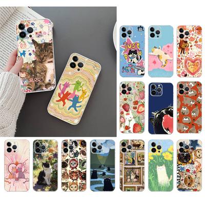 Cat Art Aesthetic Phone Case For Iphone 17ProMax 17 Pro Air 16 15 14 13 Pro Max 16 15 14 13 Pro 15Plus