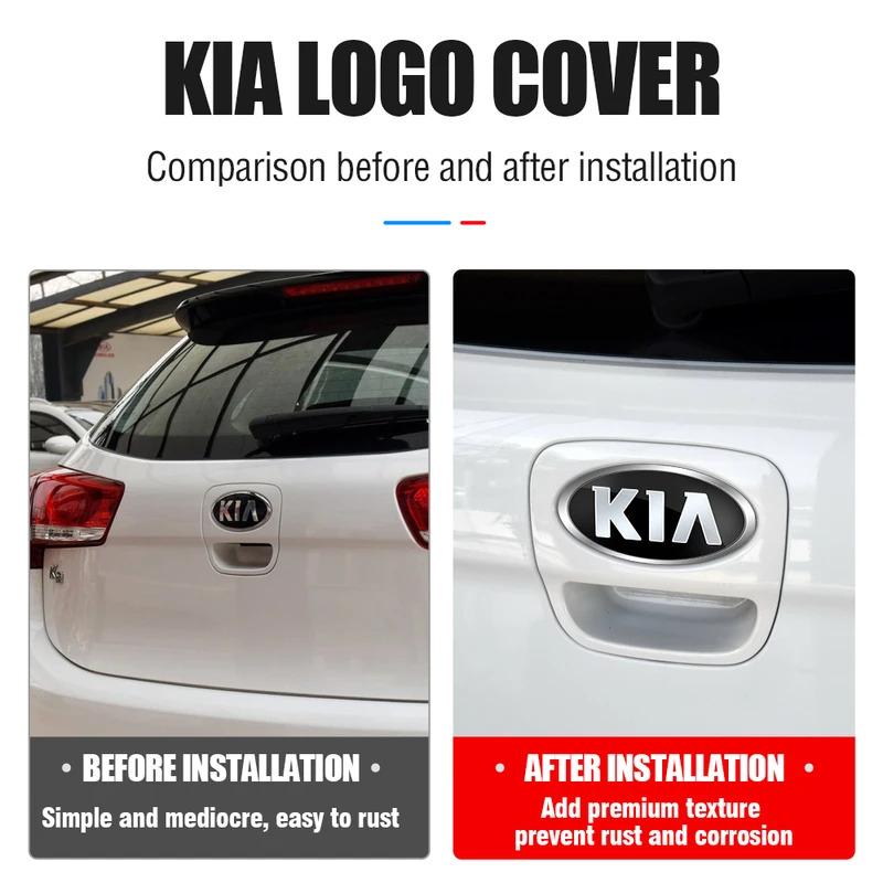 Car Front Hood Emblem Rear Trunk Badge Sticker For KIA Rio Sportage Ceed Sorento Cerato Soul K3 K5 Stonic Fitting Optima Picanto Snpwz70