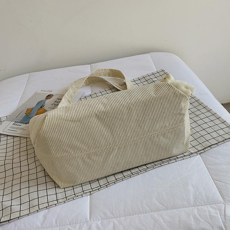 Canvas Tote Bag With Stitching For College Students Street Style Fashion