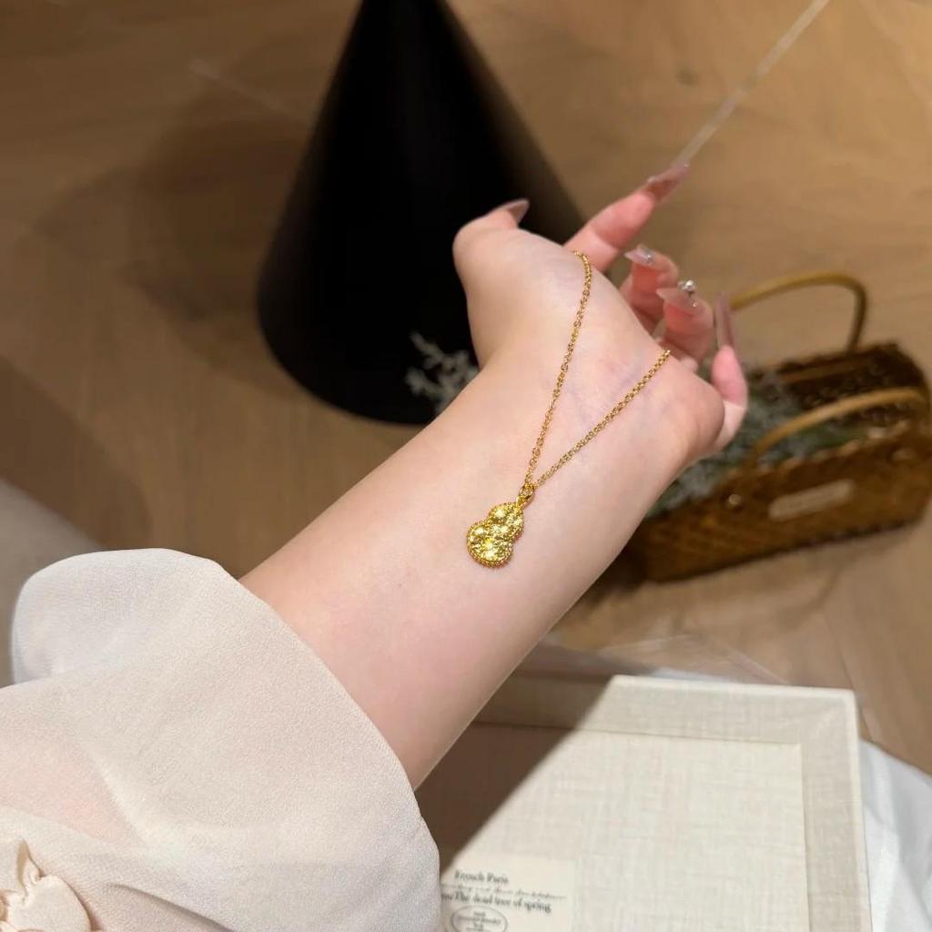 Fu Lu Hulu Sparkle Necklace - Women's Light Luxury Ancient Design Clavicle Chain