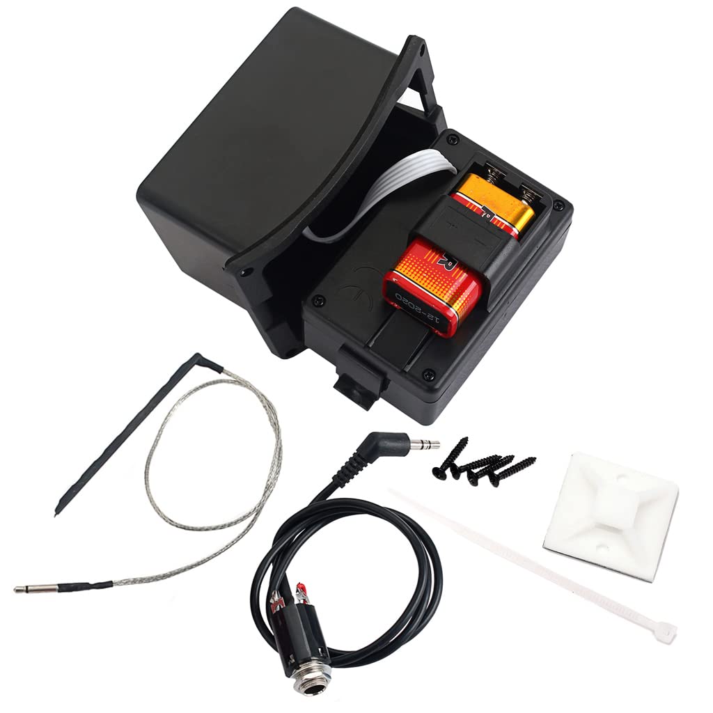 Ogdni Acoustic Guitar Preamp EQ Equalizer for Acoustic Guitar Amplifier with Digital Chromatic Tuner and Piezo Pickup for Acoustic Guitar Accessories