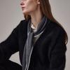 Saint Luxure 100% Wool Triangle Petite Muffler White Gray